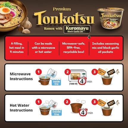 Nongshim Tonkotsu Kuromayu Bowl 101 g - ramen coreano
