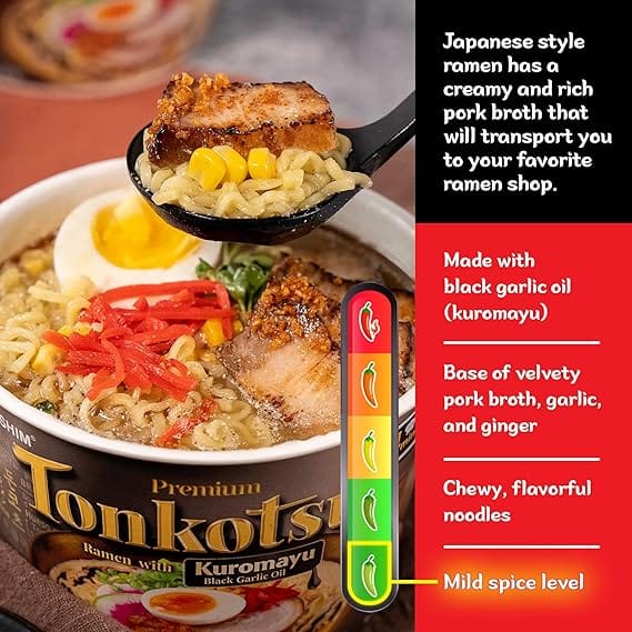 Nongshim Tonkotsu Kuromayu Bowl 101 g - Imagen 2 - Asian Bites Colombia