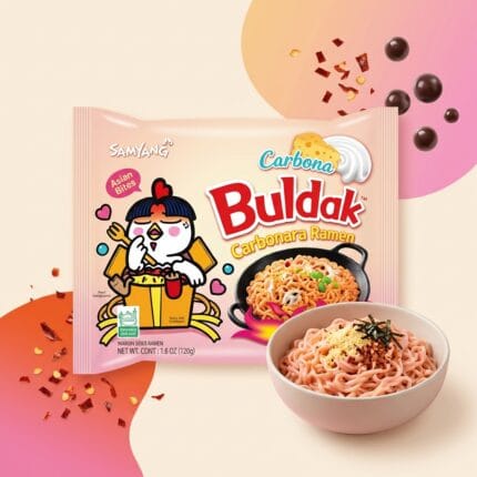 Samyang Buldak Carbonara 130 g ramen carbonara coreano con salsa cremosa y picante