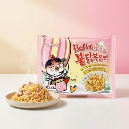 Samyang Buldak Cream Carbonara 140 g ramen carbonara cremoso picante con salsa Buldak