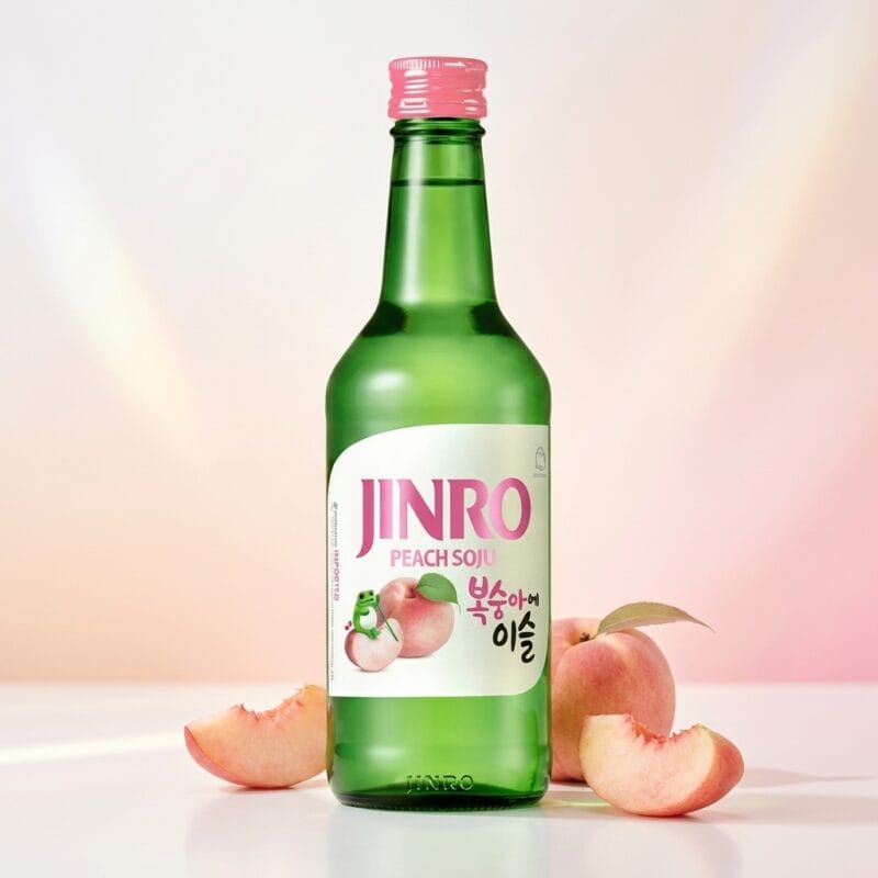 Jinro Soju Peach 360 ml - bebida coreana