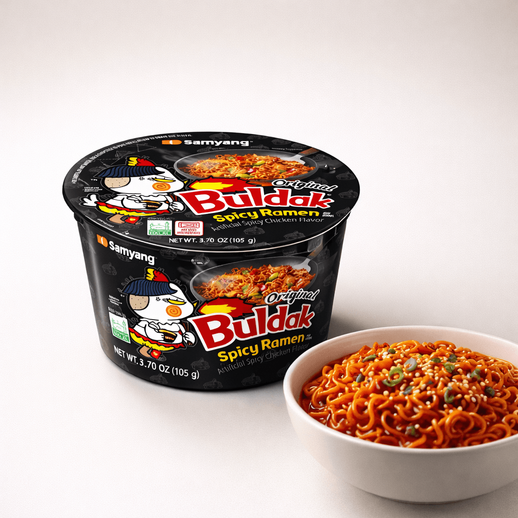 Buldak Pollo Picante Bowl ramen instantaneo con salsa de pollo picante Buldak