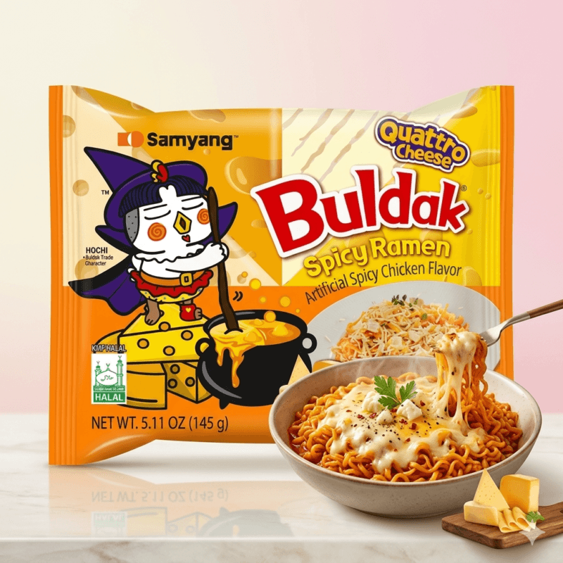 Samyang Buldak Quattro Cheese 145 g - ramen coreano