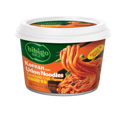 Bibigo Korean Style Udon Noodles Tteokbokki Chilli flavour 187 g