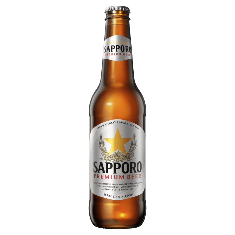 Sapporo Premium Beer 355 ml - cerveza japonesa en botella