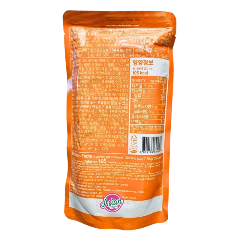 Bio Port Korea Ice Ade Mango - bebida coreana tropical
