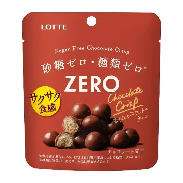 Lotte Zero Chocolate Crisp Sin Azúcar 28 g - dulce japonés