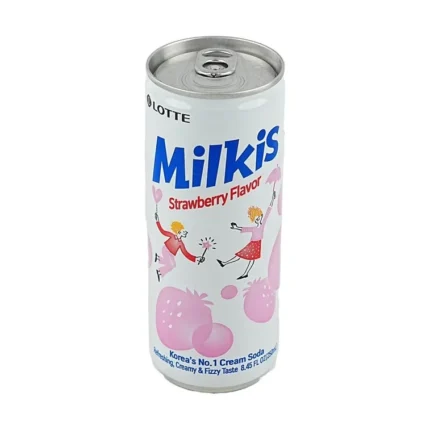 Lotte Milkis Fresa - bebida coreana cremosa