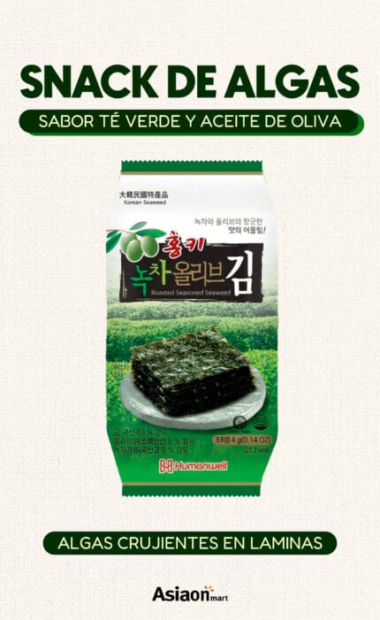 Humanwell Snack de Alga Tostada y Sazonada 4 g