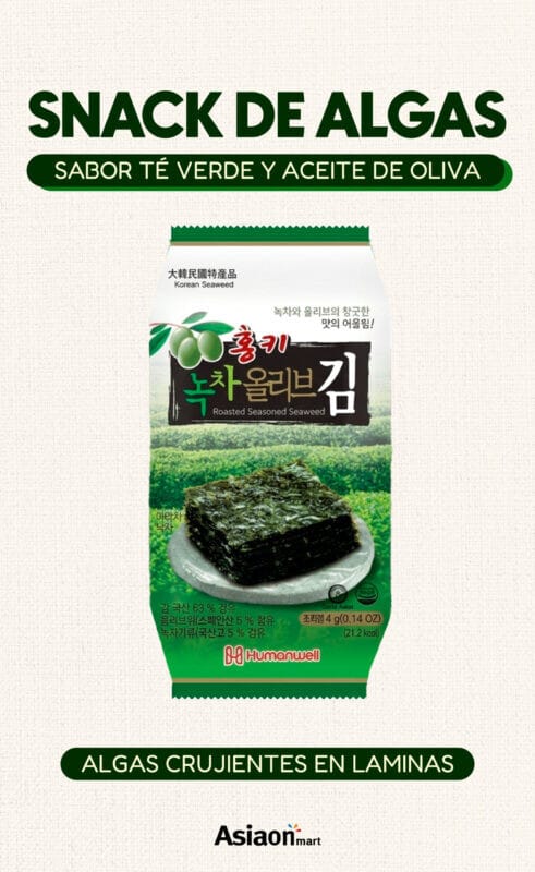Humanwell Snack de Alga Tostada y Sazonada 4 g