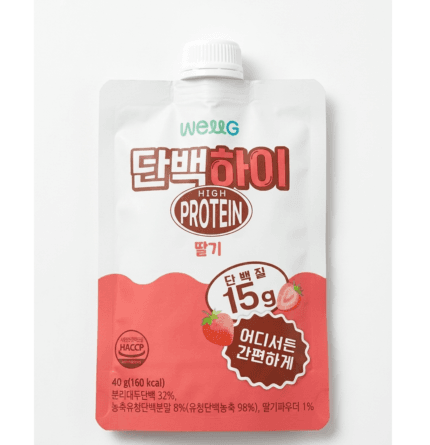 Wellg Danbaek Hi High Protein Fresa - bebida coreana